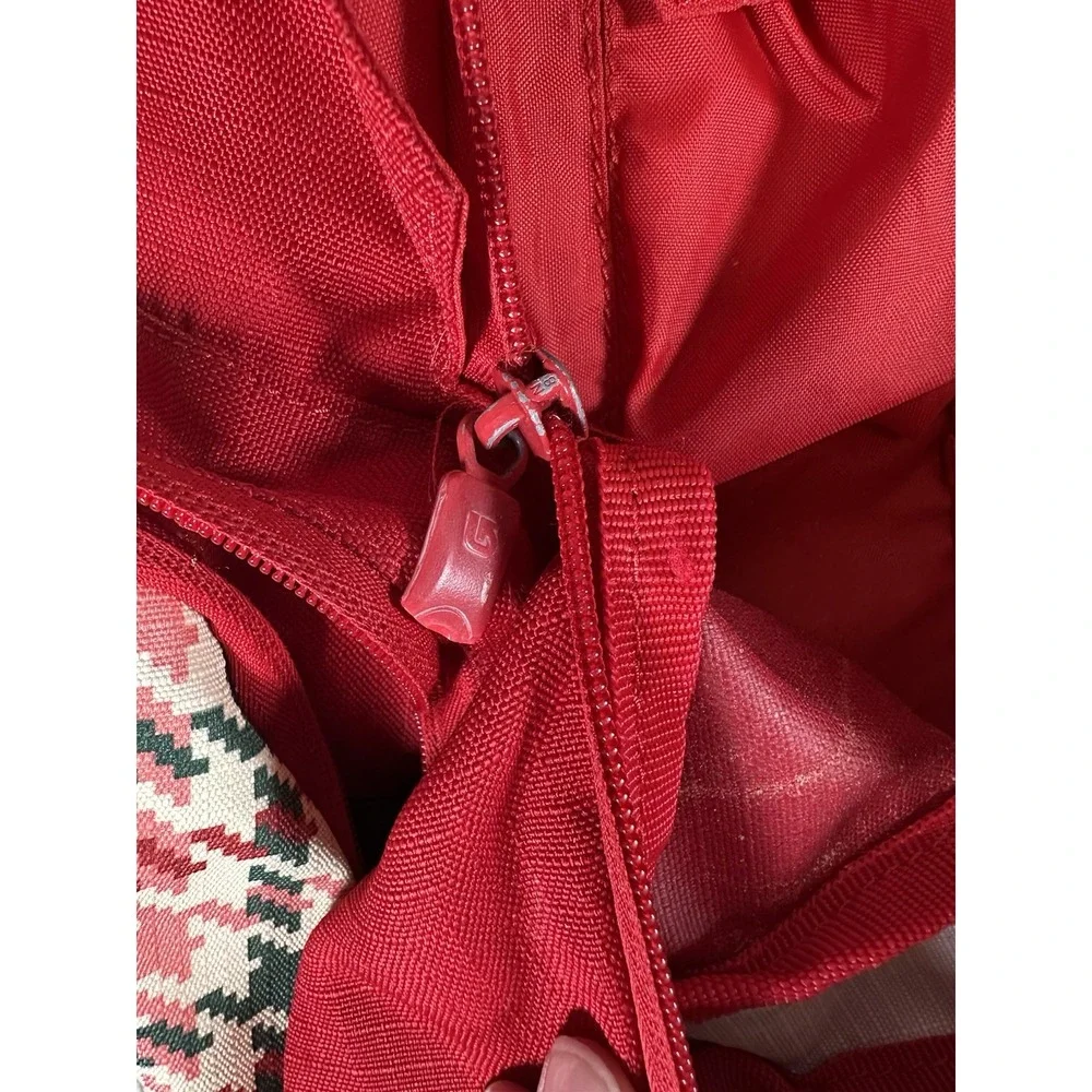 Burton‎ Red Houndstooth Backpack Padded Straps School Bag Laptop Snowboard